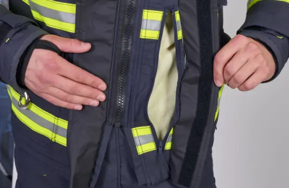 Inspection openings for checking the condition of all layers of the clothing (especially the membrane and thermal lining).